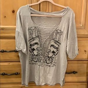 Distressed Vestique Top